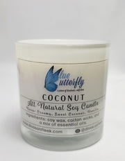 Blue Butterfly Soy Candle - Coconut 10 Oz