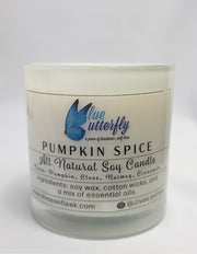 Blue Butterfly Soy Candle - Pumpkin Spice 10 Oz