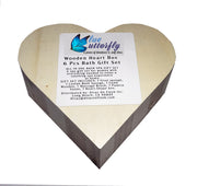 Wooden Heart Box - 6 pcs Bath Gift Set