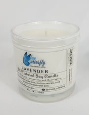 Blue Butterfly Soy Candle - Lavender 10 Oz
