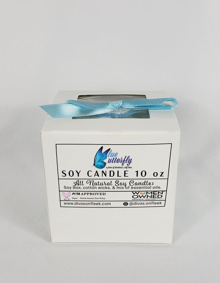 Blue Butterfly Soy Candle - Cherry Amarreto 10 Oz